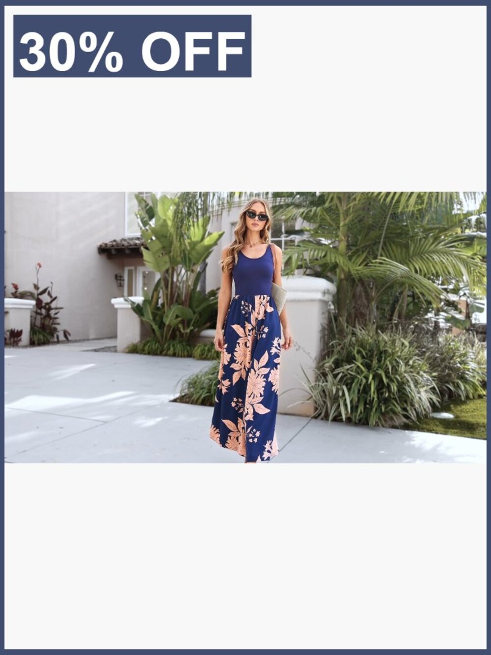 Boho Floral Wide Leg Jumpsuit with Pockets Sleeveless Summer Romper - Picture 7 of 7